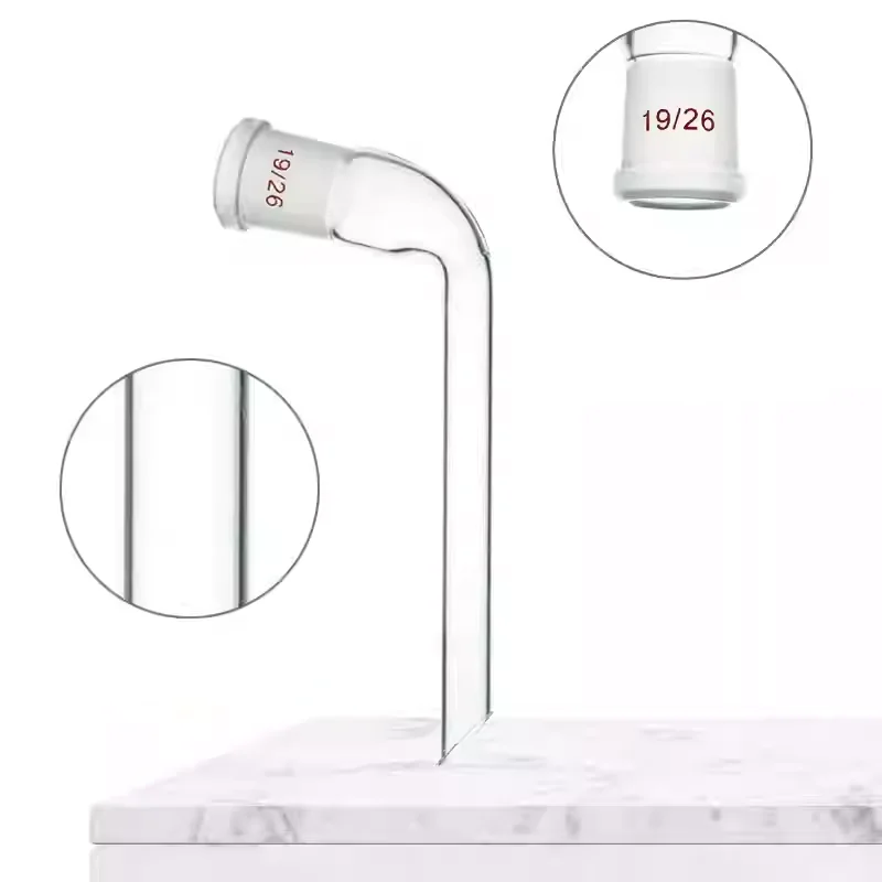Glass bull horn elbow 14/19/24/29, end connector, standard mouth, experimental joint liquid guide tube