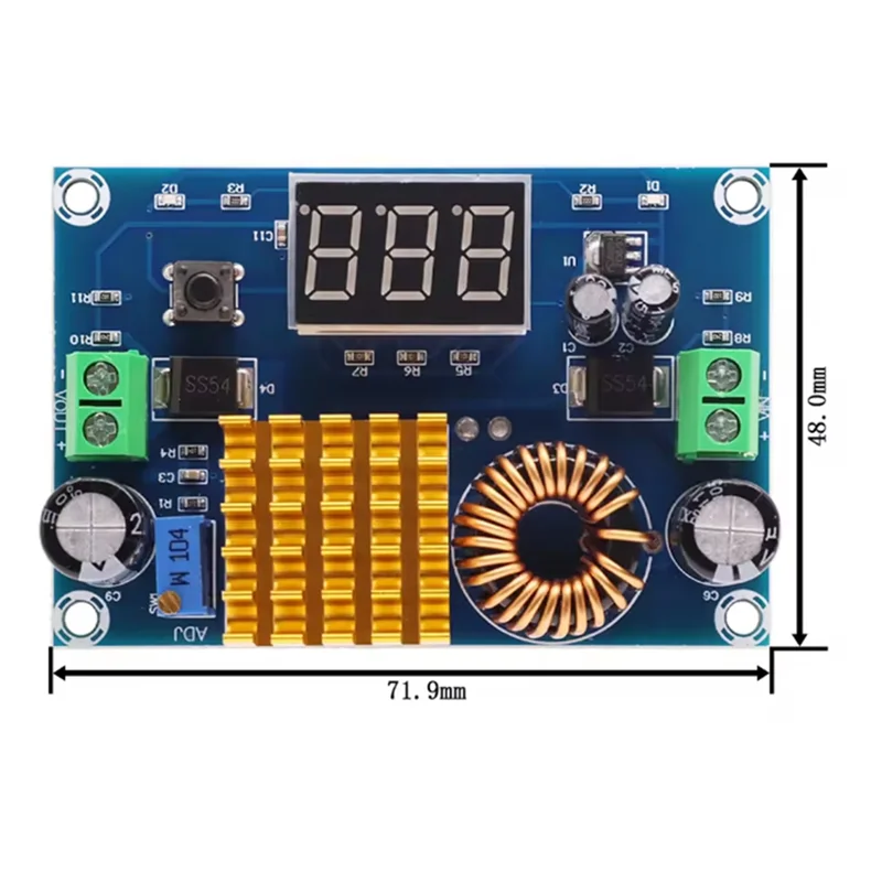 AA08-XH-M411 DC 5V-45V Boost Converter Module Voltage Regulator Adjustable Step Up Voltmeter Digital Display Module