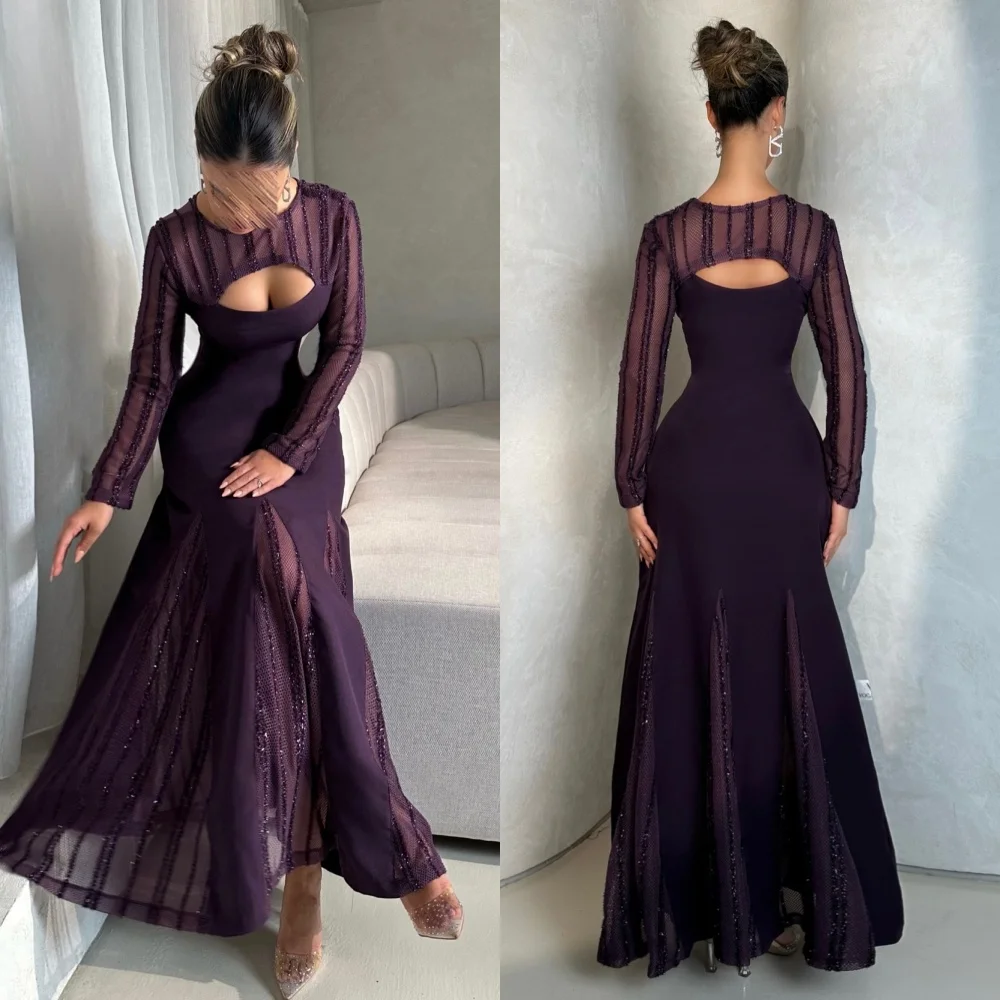 

Customized Sexy Casual Jersey Beading Sequined A-line Scoop Neck Midi Dresses Bespoke Occasion Dresses Sizes Available Fashion