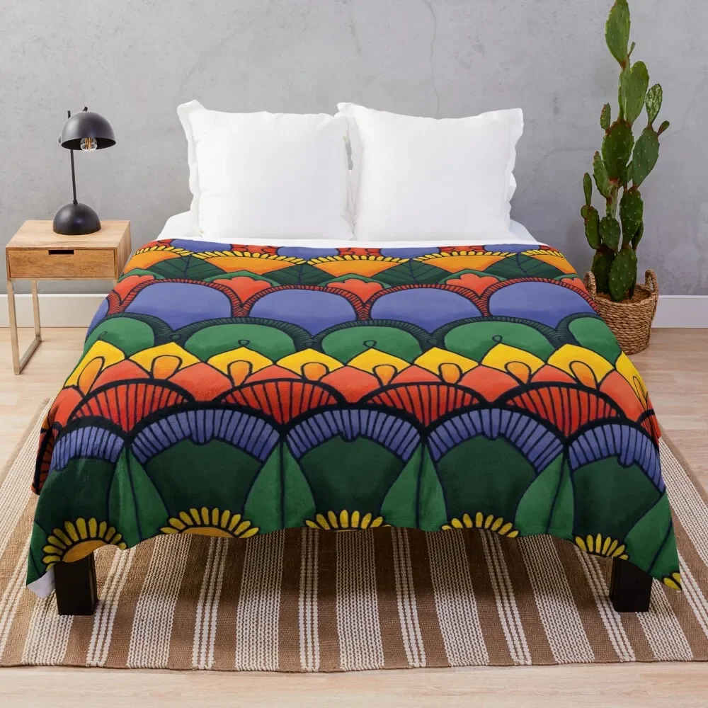 

Rainbow zentangle Throw Blanket Comforter Decorative Beds Picnic Bed Blankets