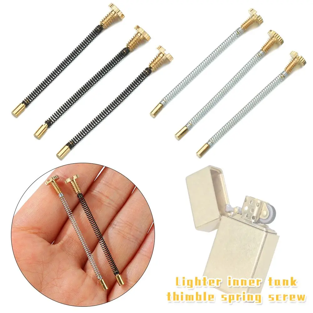 3Pcs For Zippo Zorro Etc Lighter Repair Kit Flints Thimble Spring Movement Screws Base Kerosene Lighter Replacement Lots Tool