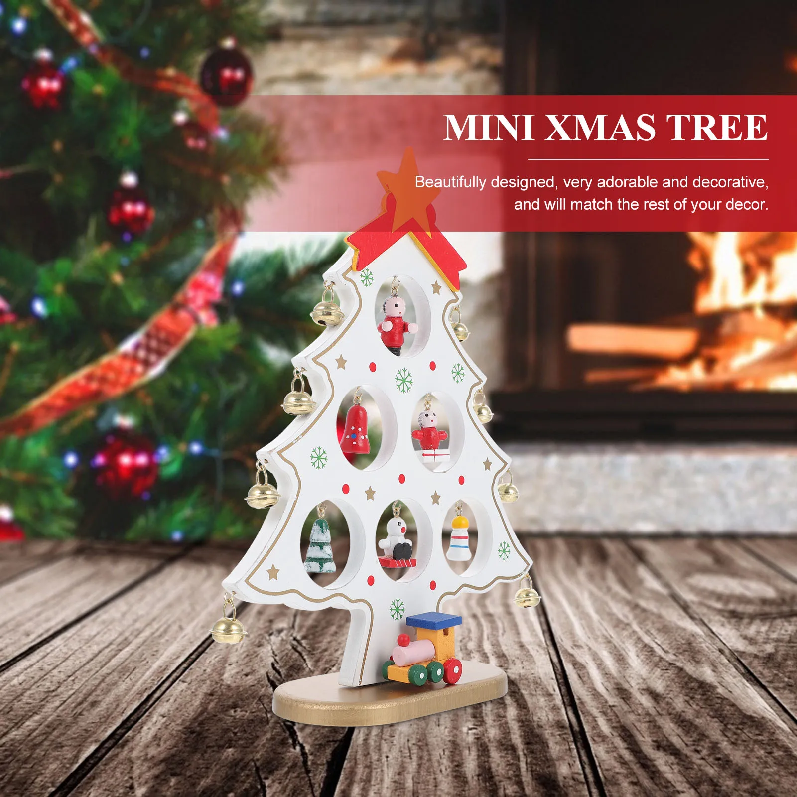 

1Pcs Wooden Xmas Tree Decor Christmas Style Home Desktop Ornament Party Scene Decoration Mini Xmas Tree Mini Landscape Decor