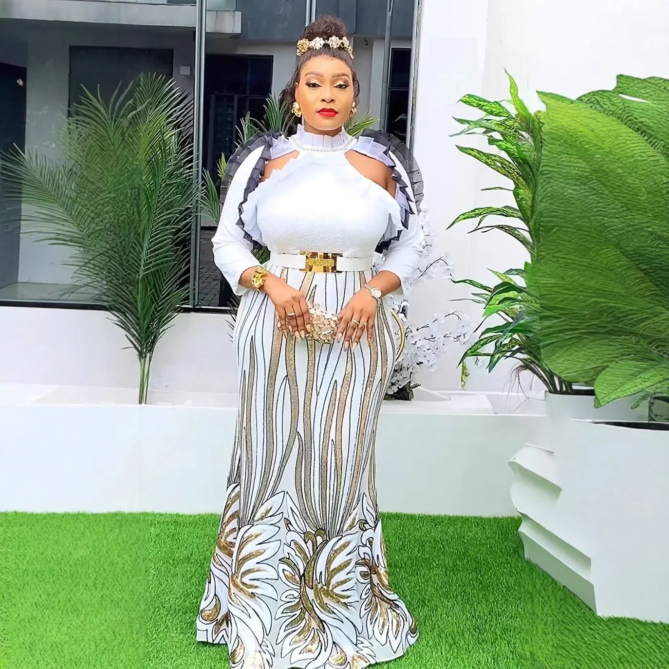 فساتين أفريقية جديدة للنساء مقاس كبير ملابس أفريقيا Dashiki أنقرة تركيا قفطان ثوب أنيق مسلم حفل زفاف فستان طويل #3