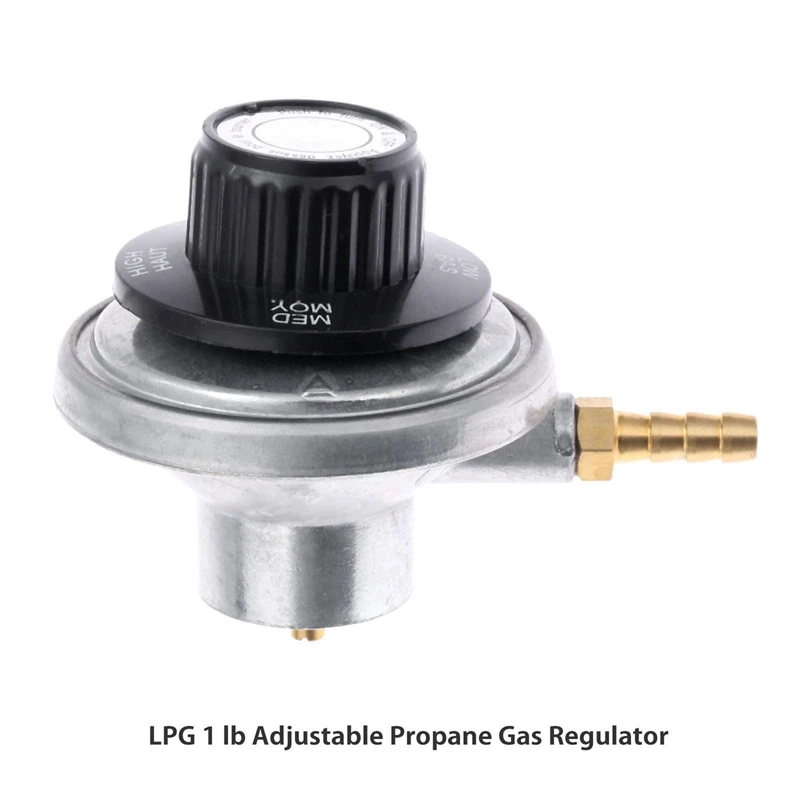 1 Pound Propane Tank Low Pressure Adjustable Gas Regulator With 1/4Inch Barb Hose Connection