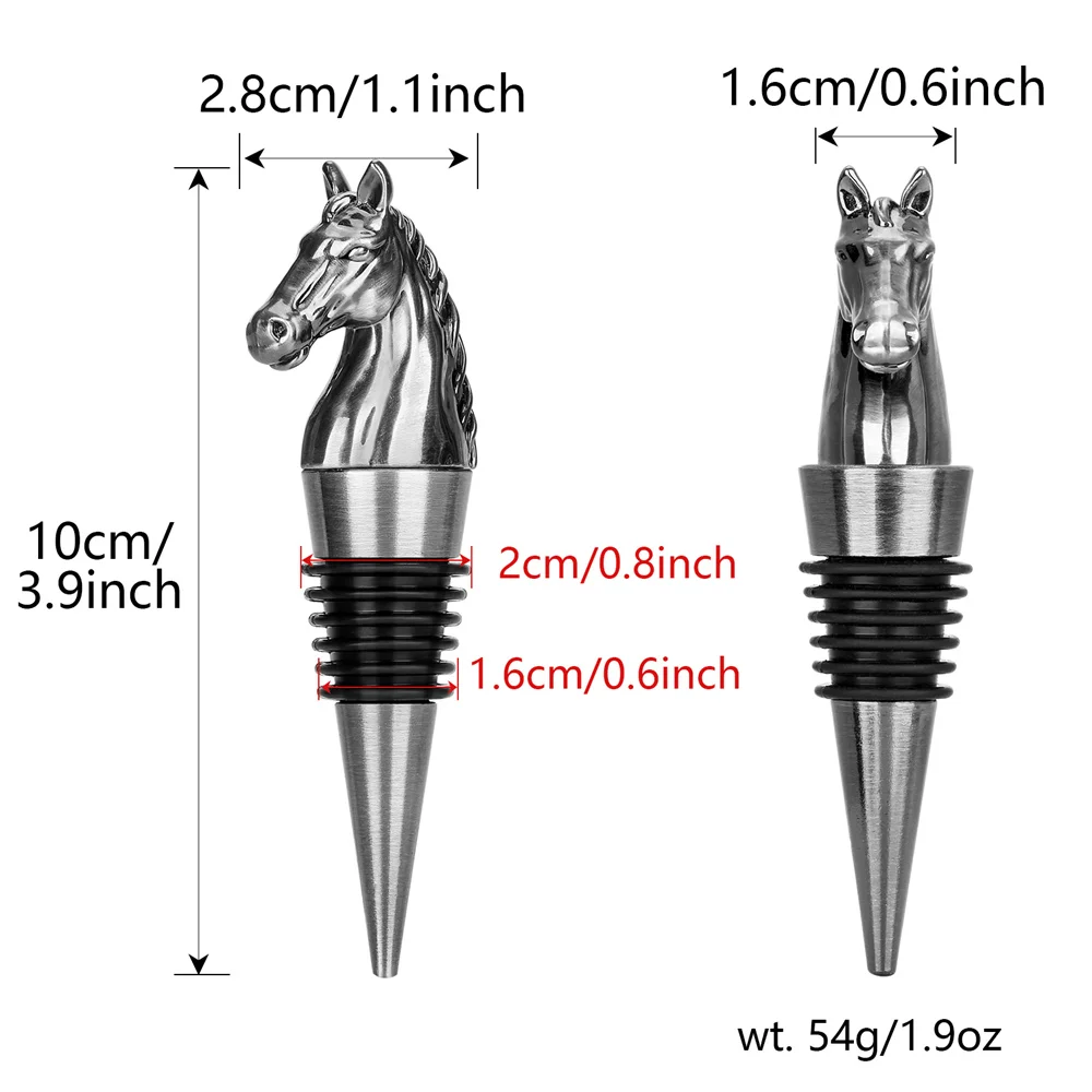 동물 디자인 와인 마개, 아연 합금 실리콘 음료수 병 스토퍼, 말, 개, 다람쥐 장식 바 도구, 와인 선물