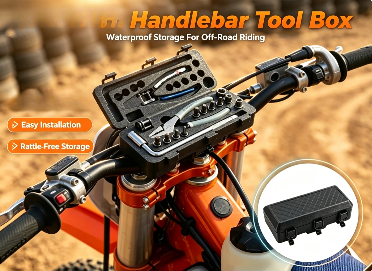 Motorcycle Handlebar Tool Box Waterproof Off‑road Dirt Bike Repair Storage Case For KTM Husqvarna GASGAS Dirt Bike Accessories