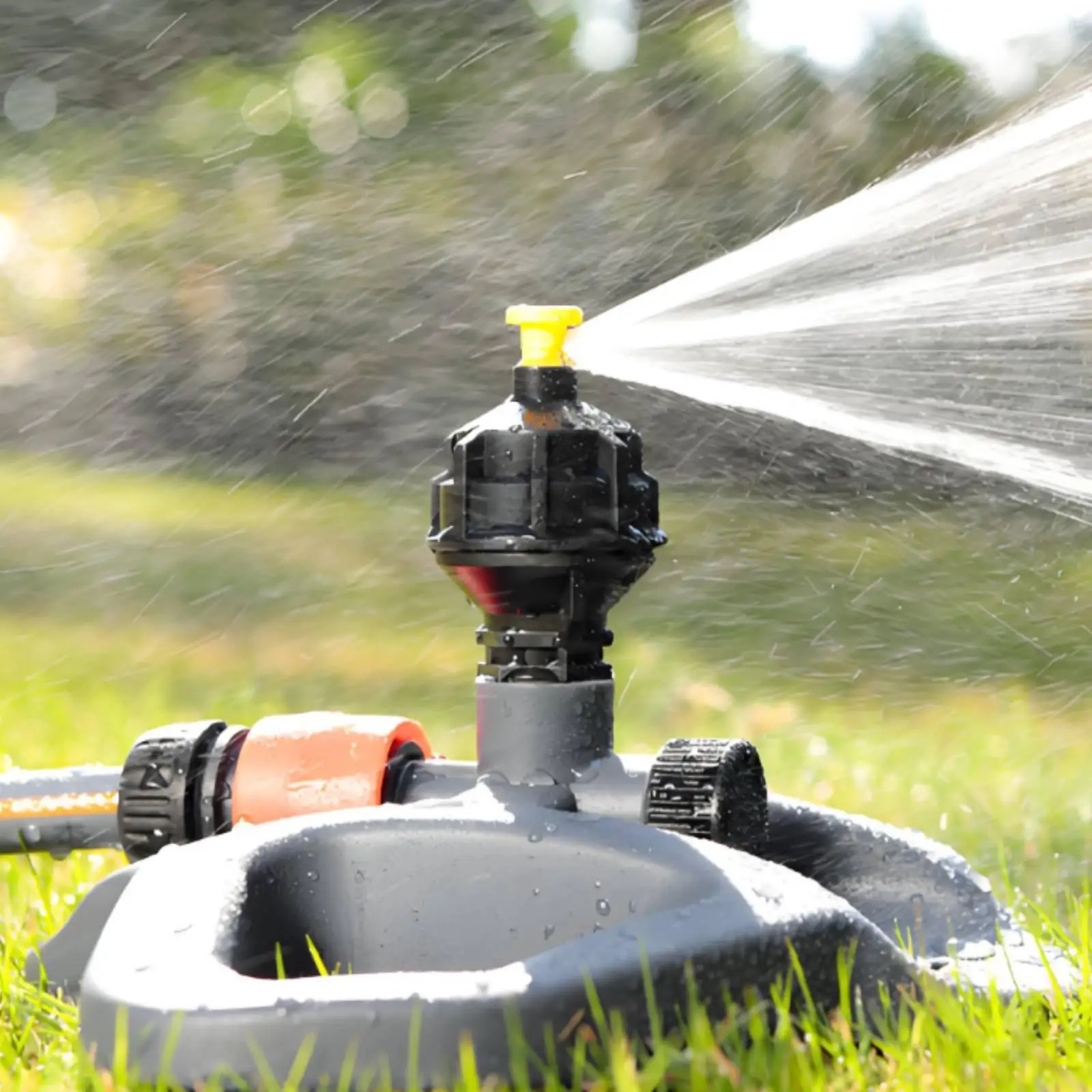 Automatic Rotating Sprinkler for Grass and Garden with Telescopic Nozzle and Even Coverage Without Repositioning