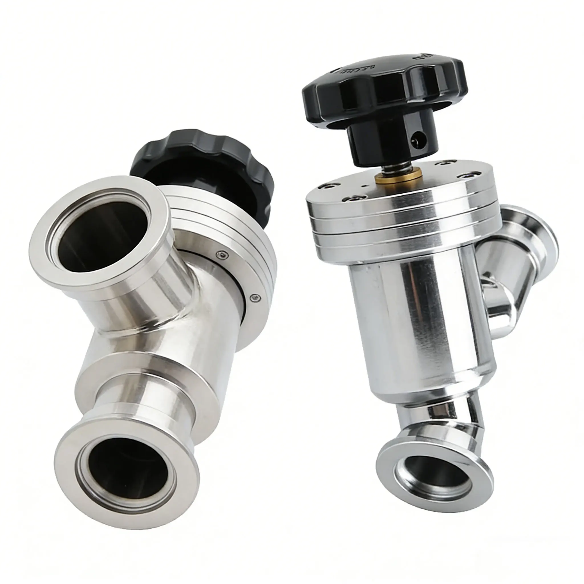 SS Manual Y-Type High Vacuum Flapper Valve KF Quick Clamp Vacuum Stop Valve for Semiconductor Vacuum Equipment