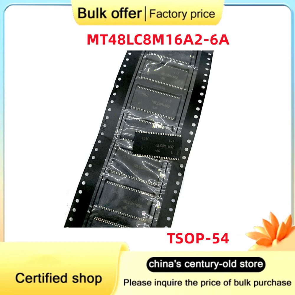 5PCS/Lot original MT48LC8M16A2P-6A:L MT48LC8M16A2-6A silk screen 48LC8M16A2 SOP-54 memory chips