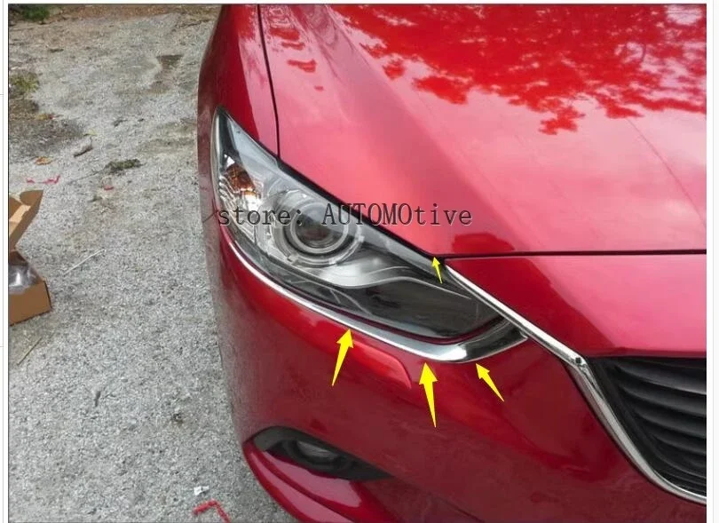 Headlight Eyebrow Trim 20142015 2016  For Mazda 6 Mazda 6Car Front Head Lamp Light Cover Sticker Brow Headlamp Eyelid