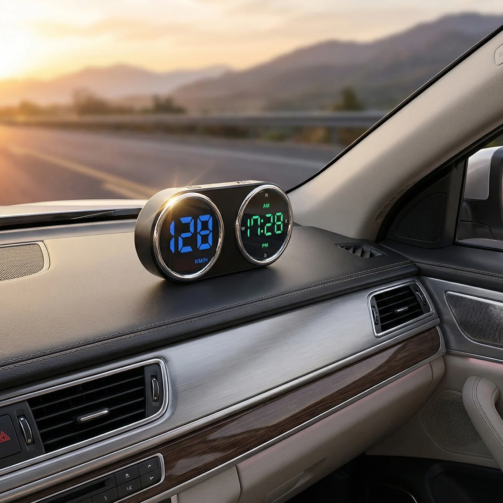 GPS Speedometer Digital Clock HUD Over-speed Alarm KM/H MP/H Speed Meter 7-Color Head-up Display Car Electronics