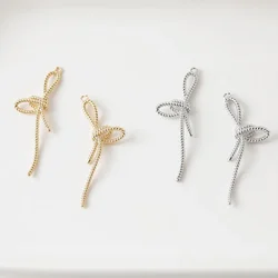 4PCS Knot Design Earrings Eardrop Jewelry Making Diy Supplies Hand Made 14k Gold Plated Brass Pendant Accessories