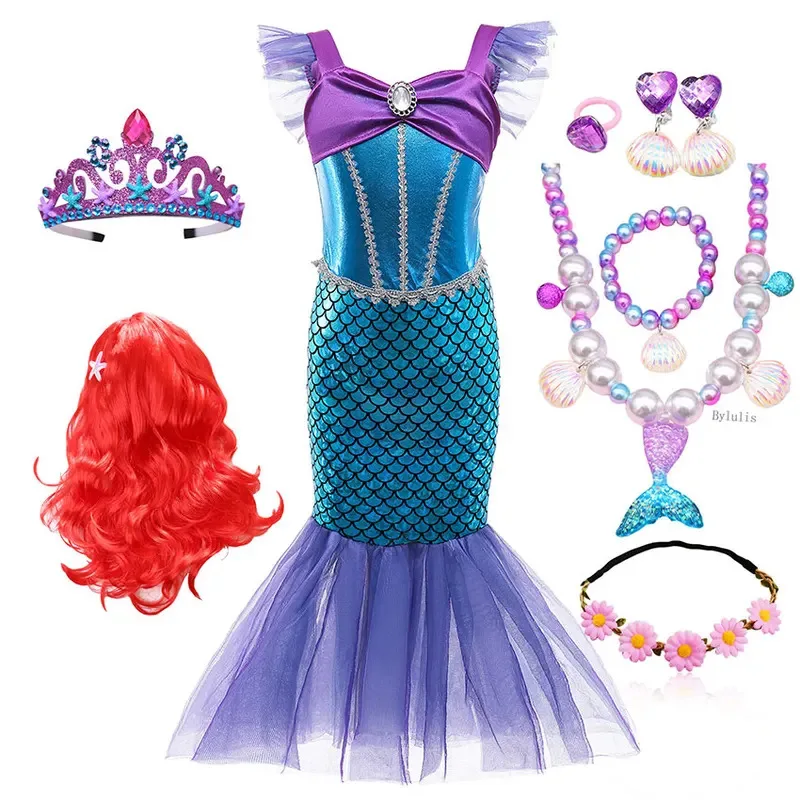 

The Little Mermaid Kids Costume Princess Ariel Carnival Cosplay Costumes for Kids Girls Ariel Mermaid Dress Ariel Clothes Outfit