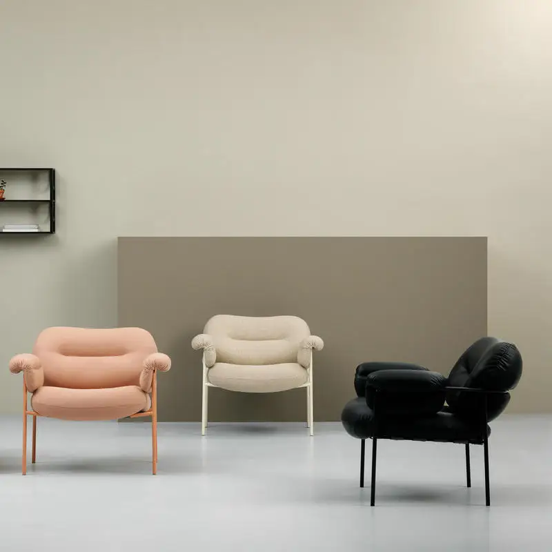 Nordic single sofa armrest chair lazy light luxury wrought iron Internet celebrity modern simple designer hotel leisure chair