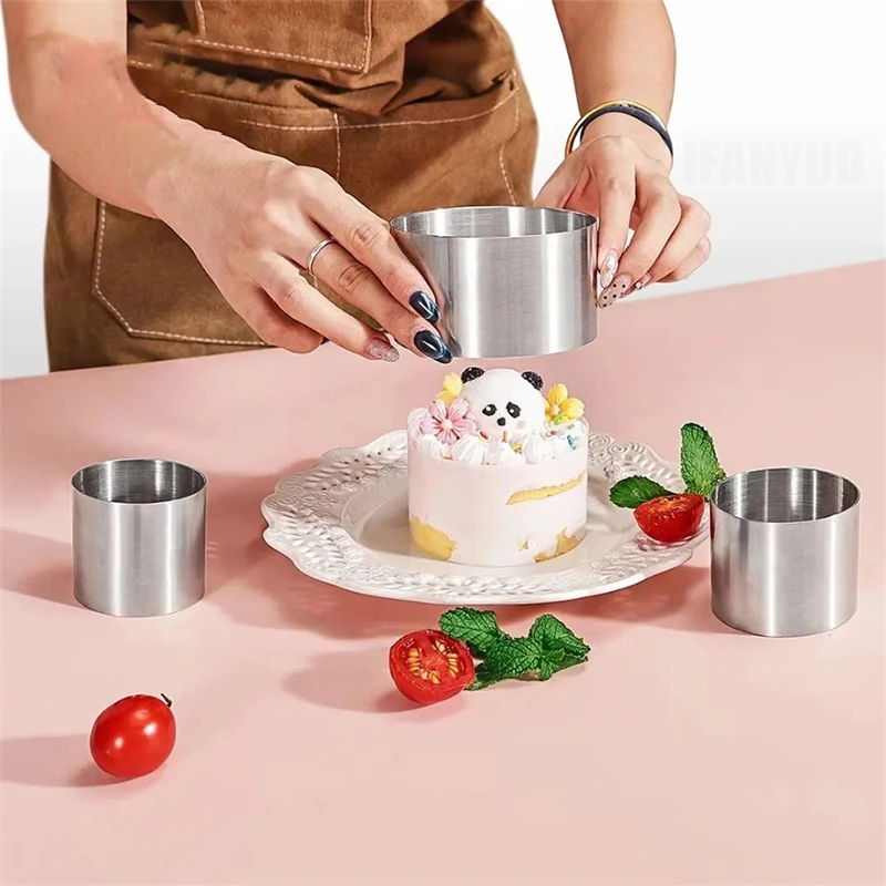 الفولاذ المقاوم للصدأ دائرة كعكة حلقة قالب للخبز 5-11 سنتيمتر موس كعكة مستديرة كوكي القواطع DIY بها بنفسك أدوات المطبخ الخبز الكعك #3