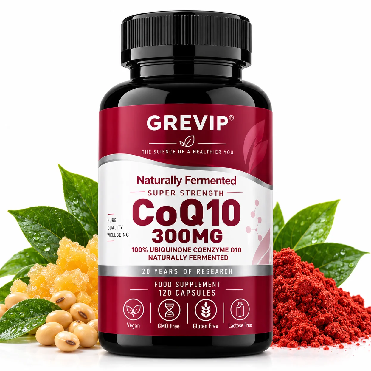 CoQ10 Capsules - Supports Heart Health, Cellular Energy, Daily Vitality & Antioxidant Protection with Fermented Ubiquinone