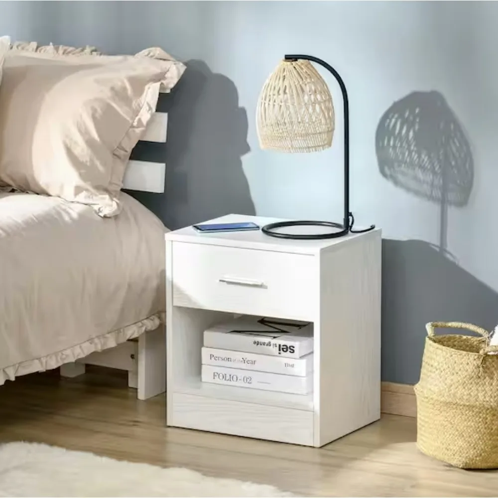 

15.75 x 11.75 x 17.75 Modern 1-Drawer Nightstand; Made of particleboard, it has been built to last for years to come