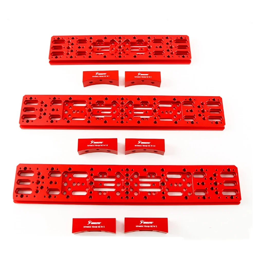 Red Losmandy‑Style Wide Dovetail Plate Kit, Aluminum for Celestron C8 8SE C8HD C925 925HD C11 C11HD Telescope OTA Mounting