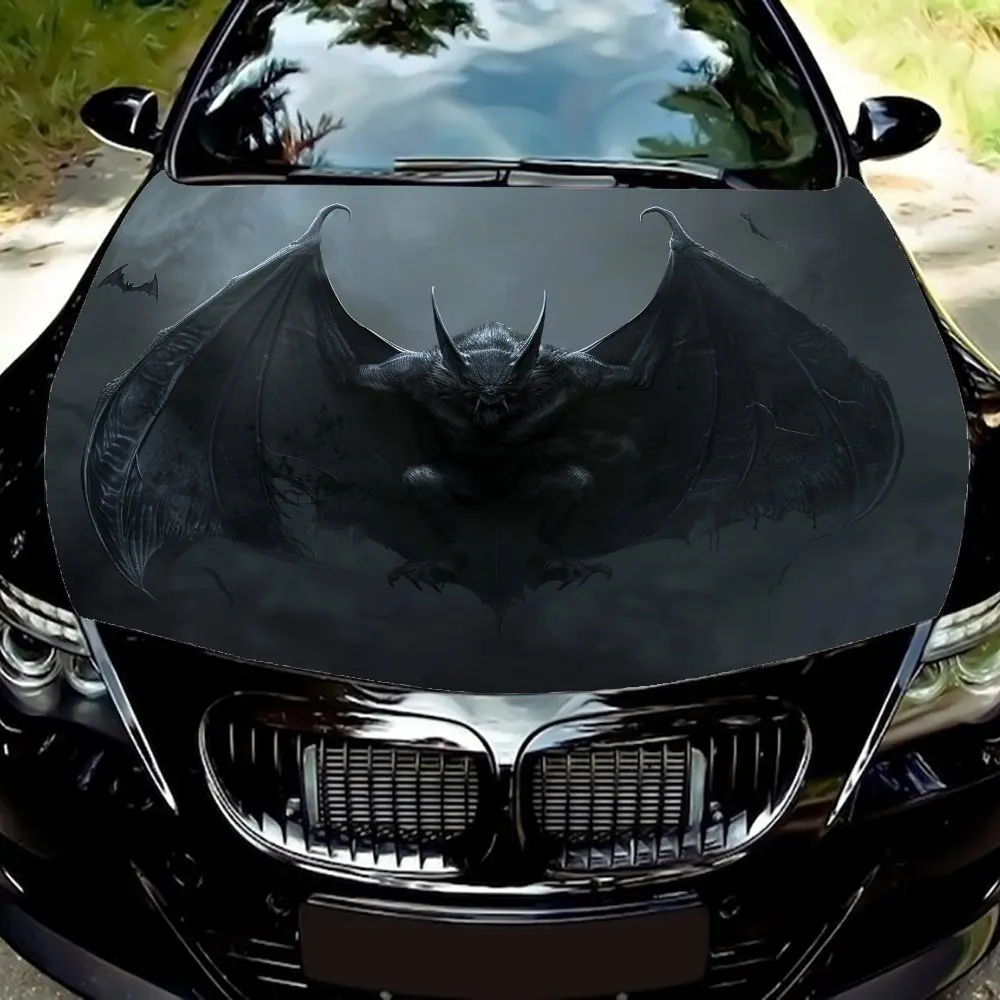 

Bat Monster Car Hood Sticker - Premium Vinyl Sticker For Automotive Exterior Customization, Durable PVC Vinyl Wrap For Car Engin