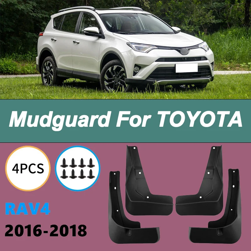 

For TOYOTA RAV4 2016-2018 Automotive Tire Mudguard Waterproof Prevent Mud Splashing Car Mud Flaps Fender Trim 4pcs Accessories