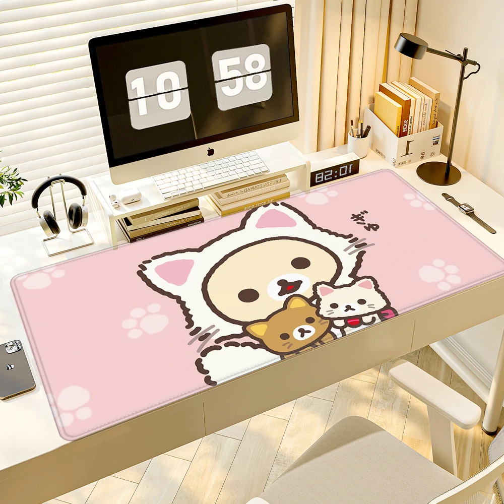 

Большой коврик для мыши Xxl Rilakkuma-es Коврик для мыши Gamer Офисные аксессуары Шкаф для ПК Игровой настольный коврик Компьютерные столы Клавиатура Игровые коврики