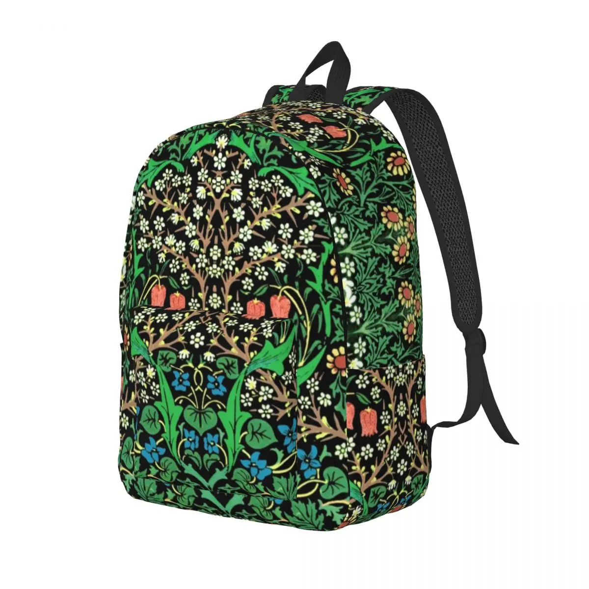 William Morris Rucksack Jacobean Floral Teen Polyester Outdoor-Rucksäcke Großer lässiger High-School-Rucksack