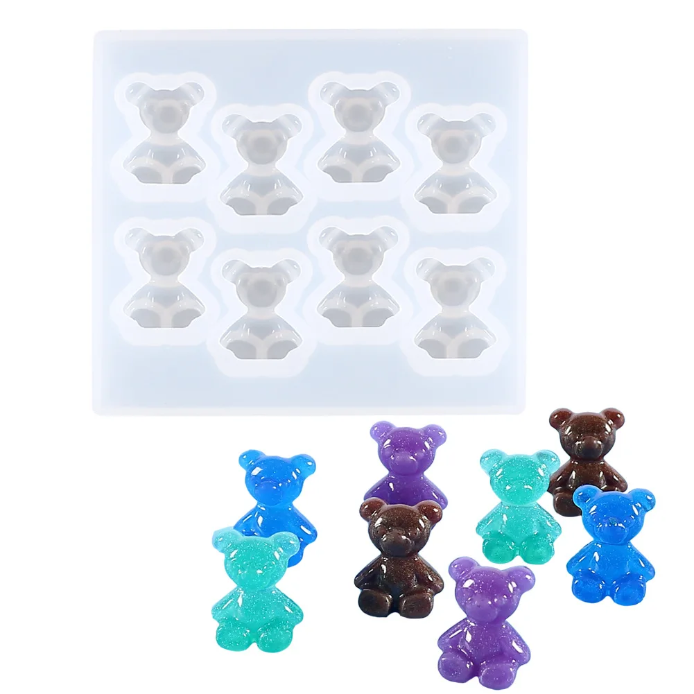 Cute Bear Silicone Mould Crystal Resin Epoxy Molds Jewelry Pendant Mold Art DIY Craft Decorations Keychain Pendant Accessories