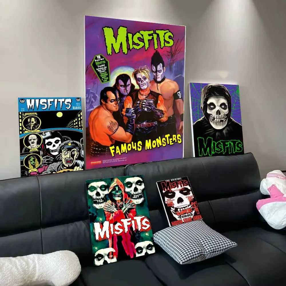 Band M-Misfits Poster Modern Aesthetic Wall Art Print Minimalist Poster Bedroom Living Room Home Decor Gift