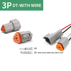 5/10/100 Sets Deutsch Type Connector Mannelijke Vrouwelijke Waterdichte Dt Connectoren 3-Pins Dt04-3p Dt06-3s, Afsluitbaar, 3 Positie