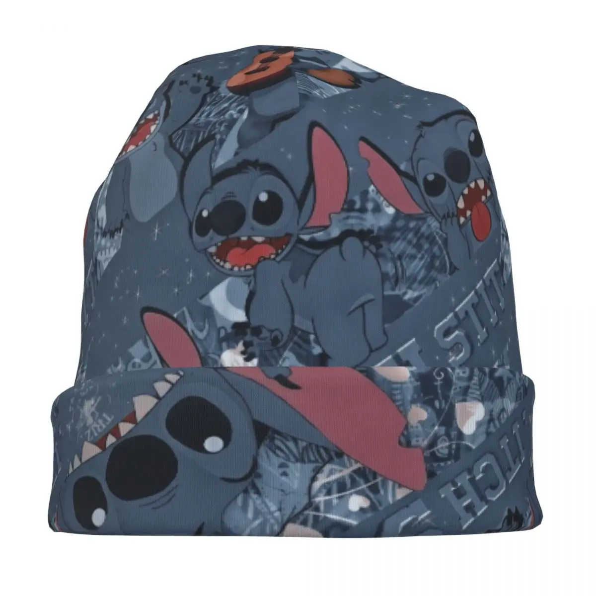 ليلو وستيتش الكرتون بونيه القبعات عارضة الشارع Skullies قبعة صغيرة للرجال النساء الربيع الحرارية قبعة مرنة #3