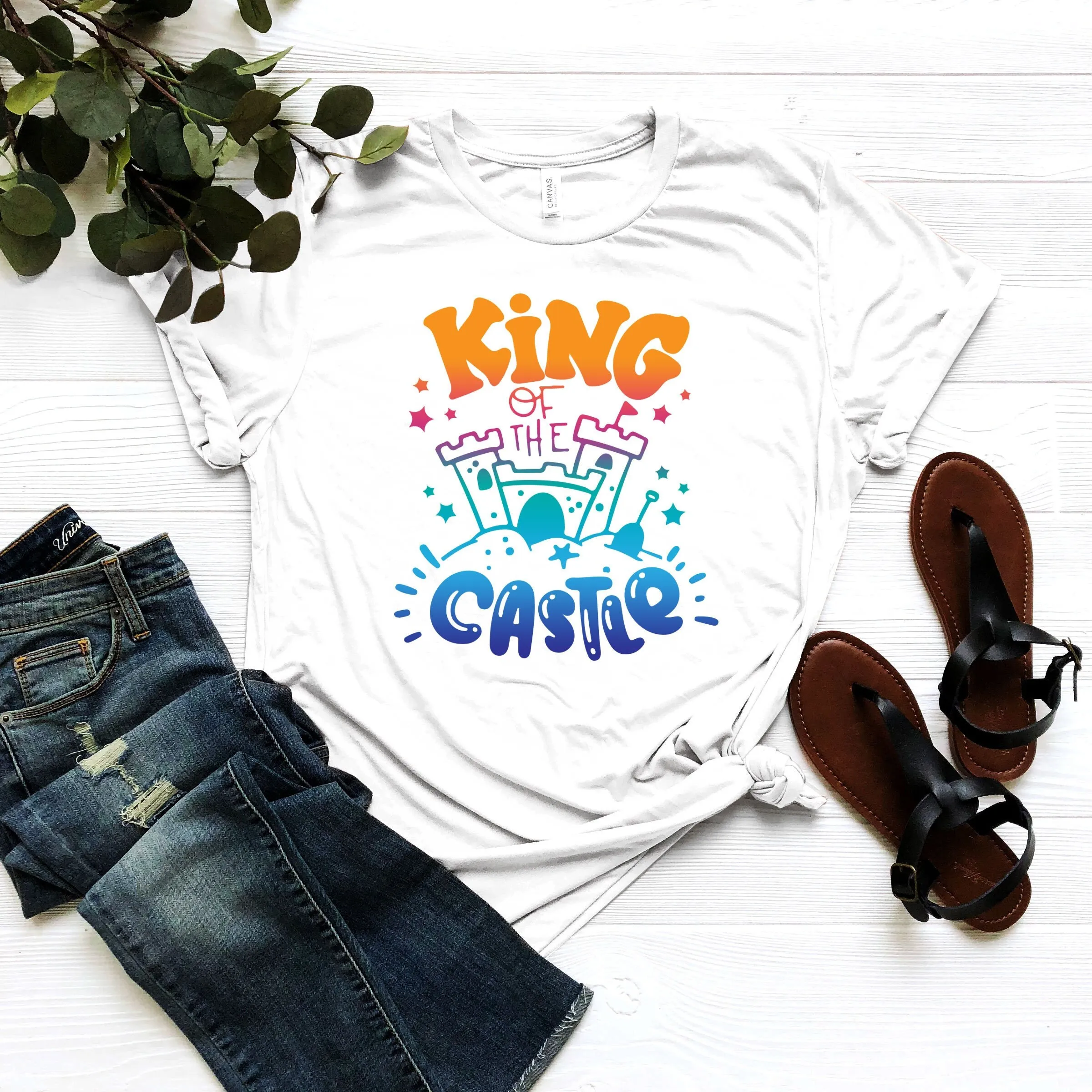 King Of The Castle T Shirt Kids Beach First Summer Sand Hello Boys Holiday