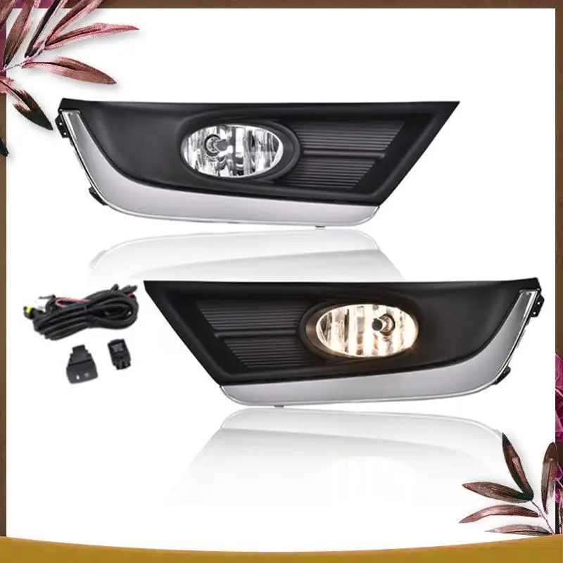 

AB59-1Pair Front Halogen Fog Lights Trim Cover Driving Lamps W/Wiring Kit For Honda CR-V CRV 2017-2019 HO2593141 HO2592141