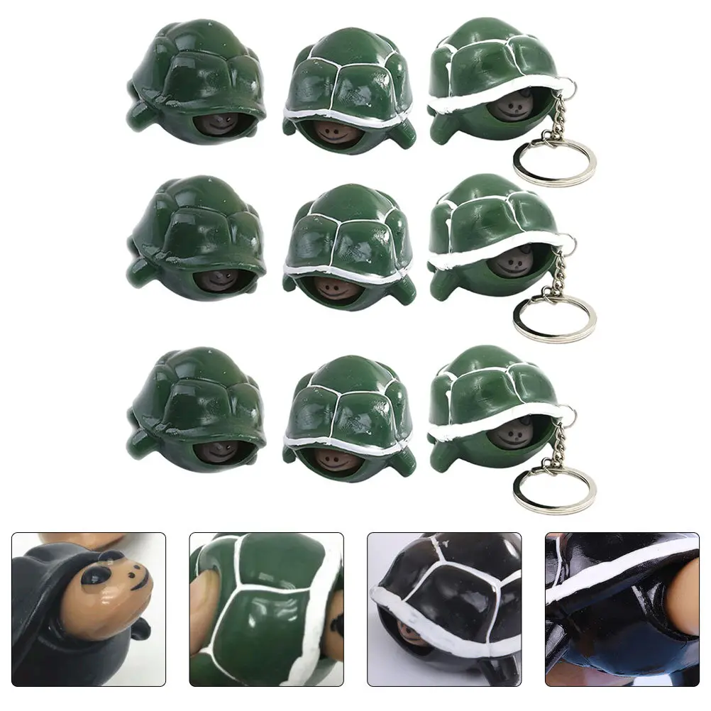 9 Pcs Squeeze Animal Toys Sensory Turtle Fidgets Bulk TPR Cartoon Party Favors