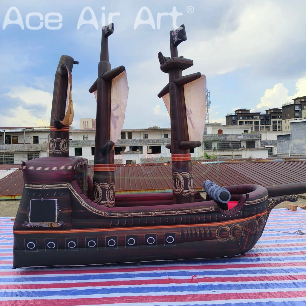 Grand bateau Pirate gonflable d'extérieur de 4mL, modèle d'air, bateau Corsair pour décoration de parc
