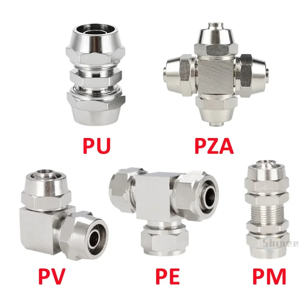 空気圧式クイックコネクタ,ホースチューブ用銅メッキニッケル,高速ジョイント接続,4mm, 6mm, 8mm, 10mm, 12mm, 14mm, 16mm,kpvクレープ、pm、pza
