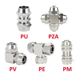 Copper Plated Nickel Pneumatic Air Quick Connector For Hose Tube OD 4MM 6 8 10 12 14 16MM Fast Joint Connection KPV KPE PM PZA