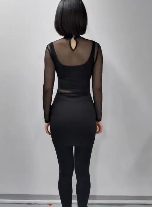 Robe de soirée élégante à paillettes pour femmes, coupe couvertes, manches longues patchwork, robe creuse, sexy, été