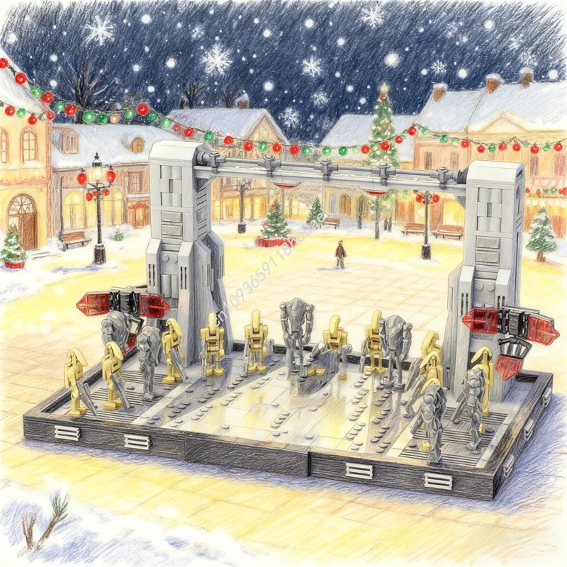 

746 шт. MOC Duel Utapau диорама звезда боевая модель строительные игрушки блоки строительство DIY творческая идея Рождественский подарок образование