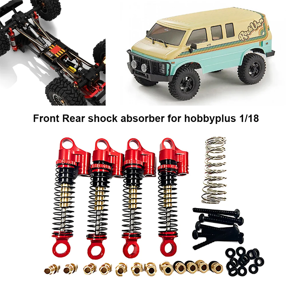 

4pieces Front Rear4WD Full Aluminum Damper Shock Absorber For Hobby Plus FMS FCX24 1-18 1-24 Crawder Hopups RC Car Upgrate Parts