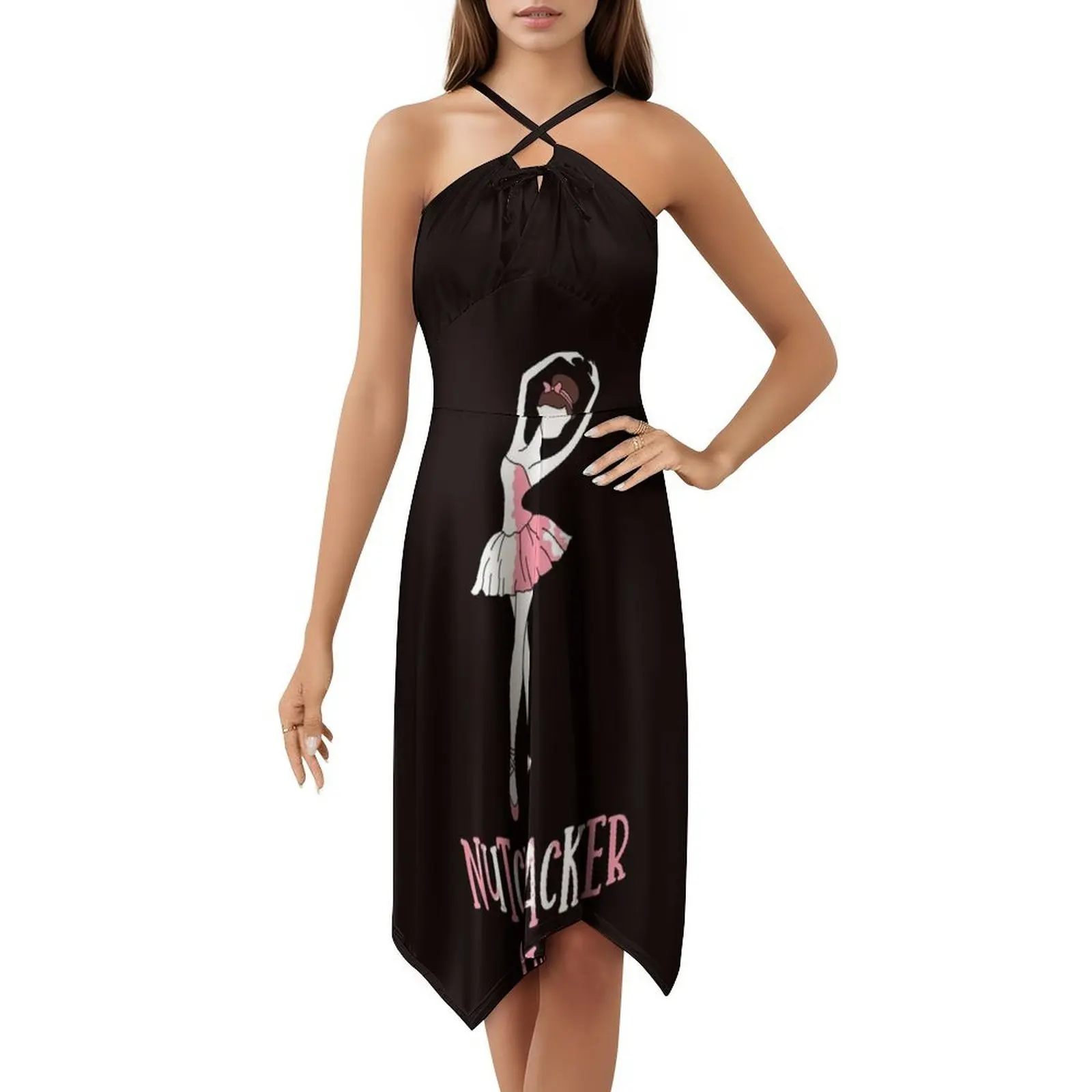 لطيف كسارة البندق الباليه الكورية نمط فستان كاجوال للنساء بسيط اليومية مكتب سيدة فساتين الباليه راقصة الباليه عاشق الباليه