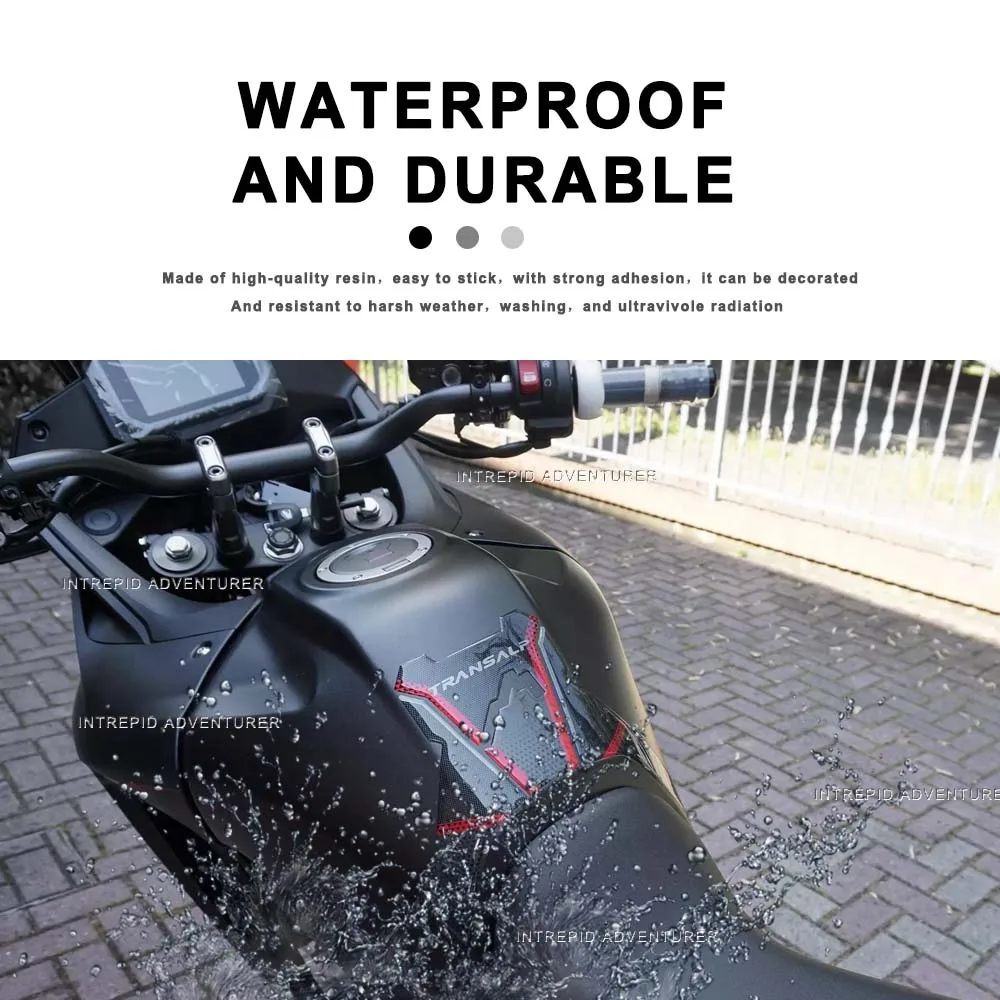 3D Resin Stickers Motorcycle side Tank Pad Stickers Fuel Tank Decals protective Kit Waterproof for Honda Transalp 2023 - Image 2