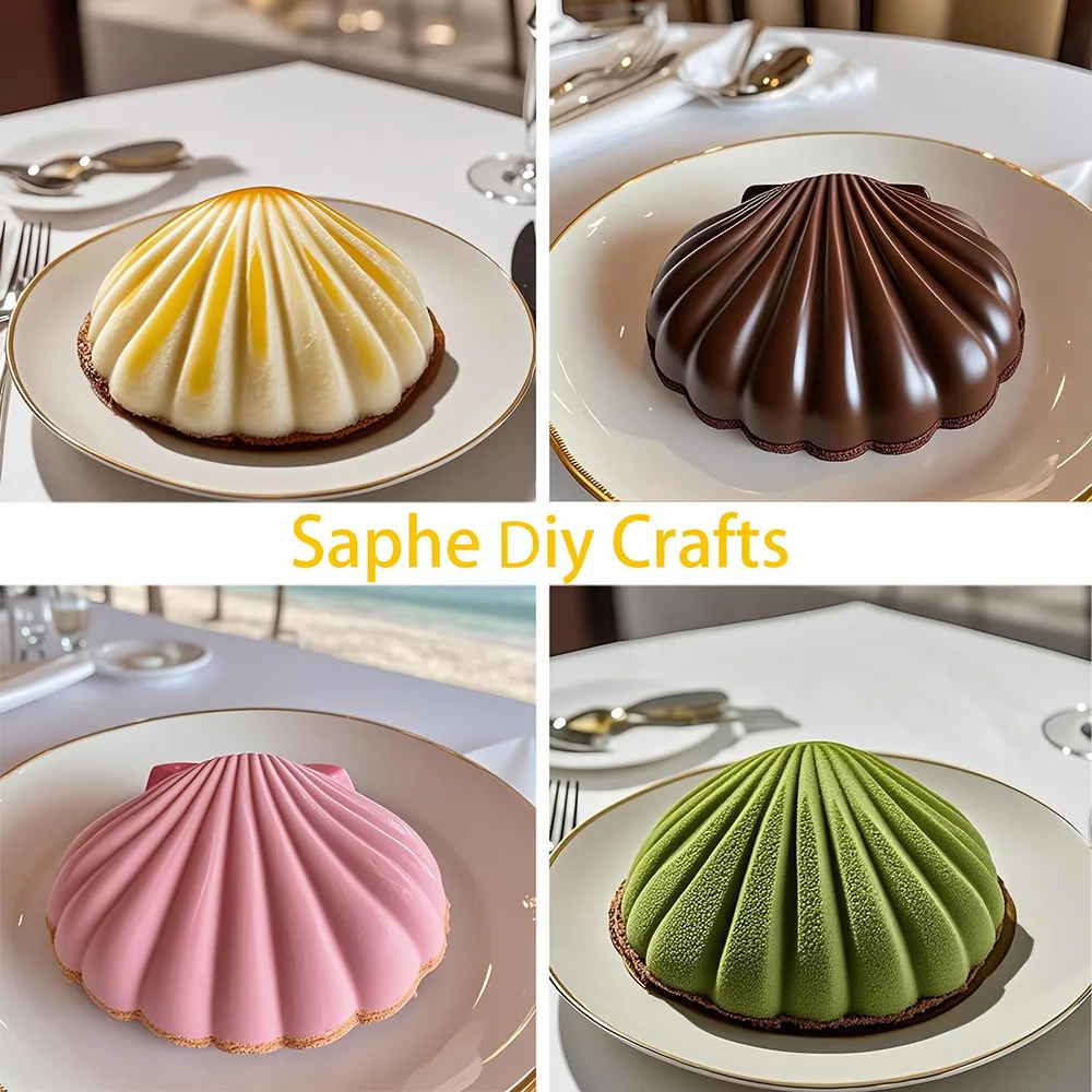 Silicone shell- Shaped Cake Pans 10 Inch Large shell Cake Pan Nonstick Silicone Molds for Baking Cake, Breads, Pies, Tarts,Jello