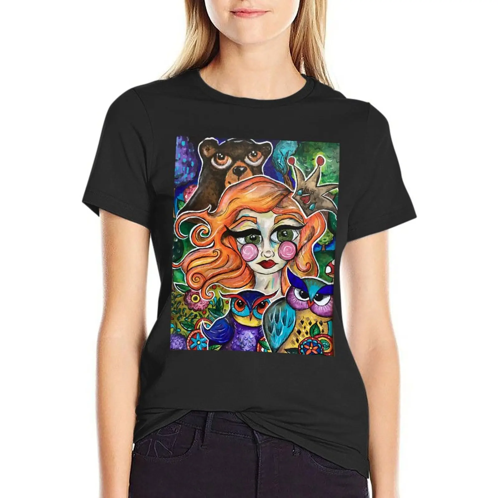 

Queen of the forest T-Shirt oversized vintage clothes hippie clothes plain t shirts for Women