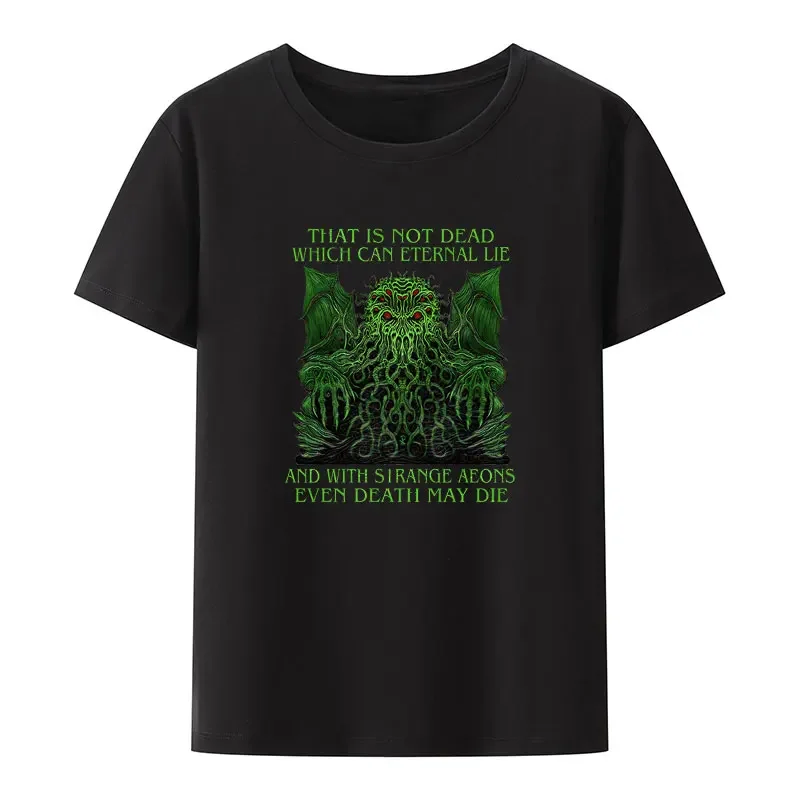 

Classic Cthulhu Icon That Is Not Dead Which Can Eternal Lie and With Strange Aeons Even Death May Die Modal Print T Shirt Tops