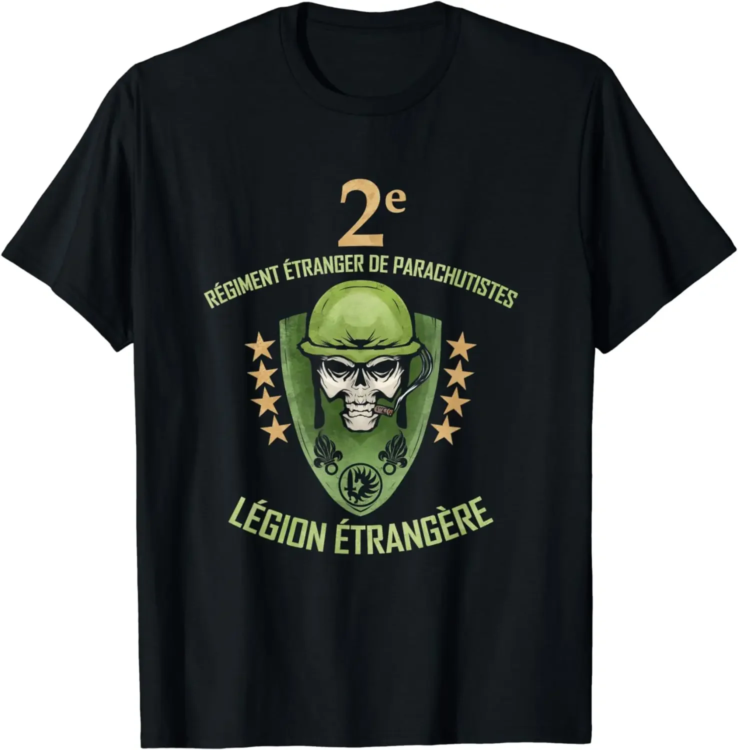 Légion Etrangere 2e Régiment Etranger De Parachutistes T-Shirt Short Sleeve Casual 100% Cotton T Shirts