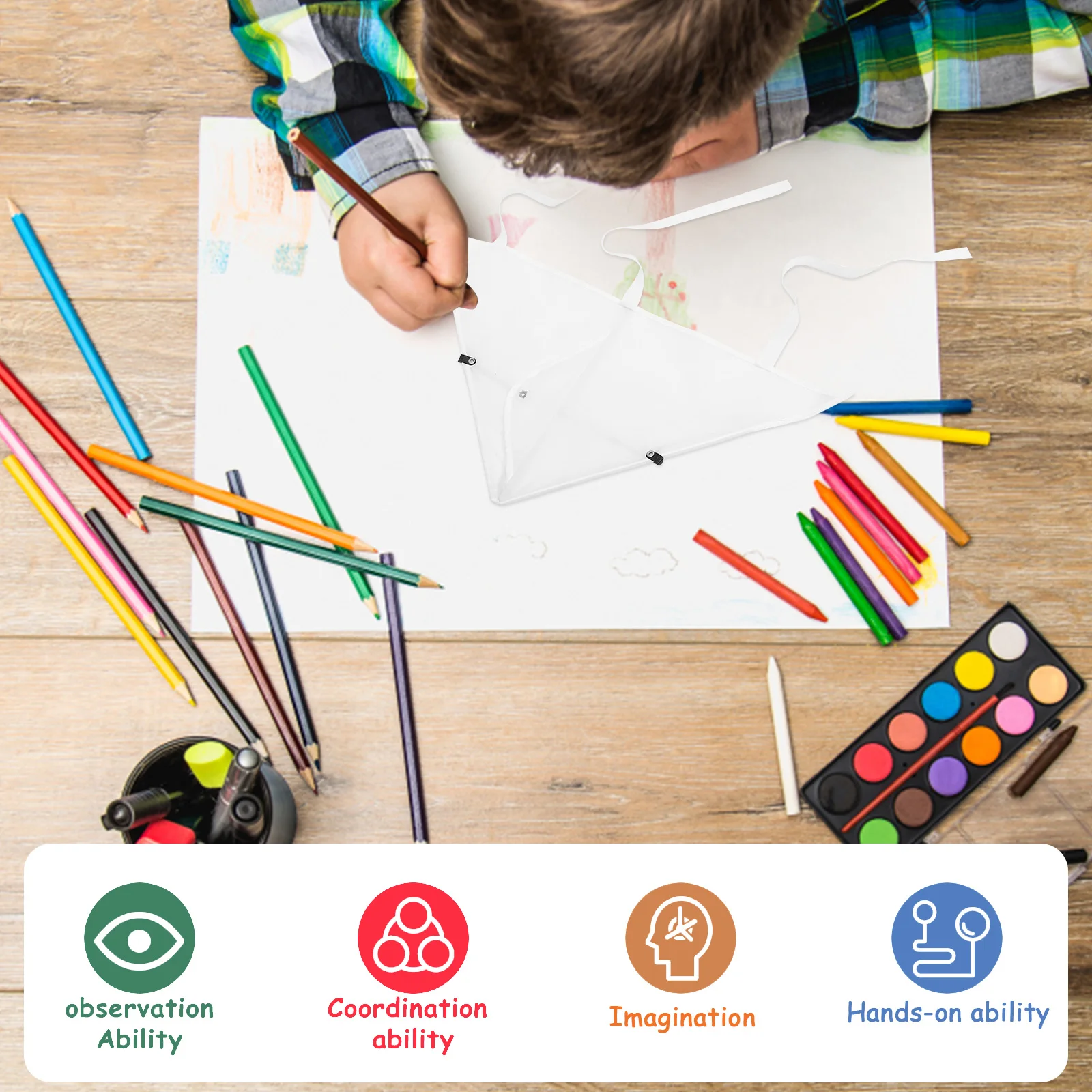 

3 Sets Decorating Coloring Kites Toy Graffiti for Kids Blank DIY Making Chemical Fiber Cloth Painting Child