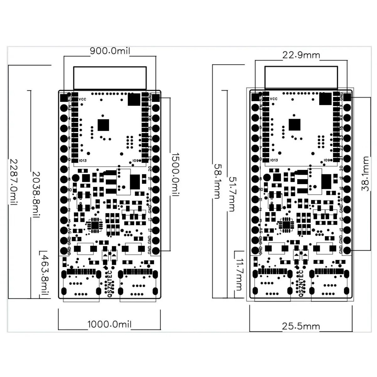Placa de desenvolvimento Esp32-c6-n8, esp32, c6, n8, demo, wi-fi6, bluetooth 5, zigbee, núcleo do segmento