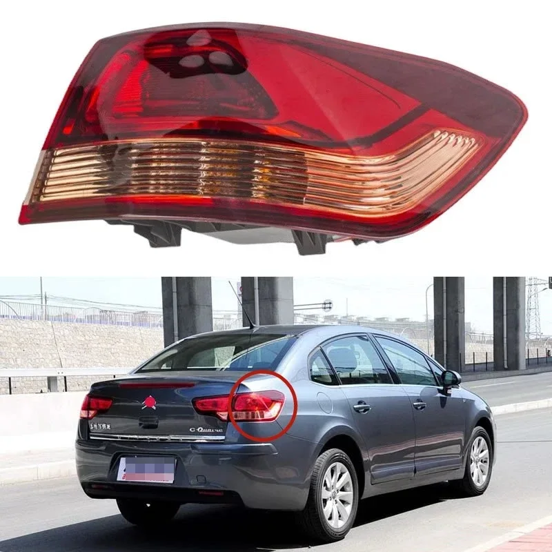 

For Citroen C-Quatre C4 2008-2016 sedan Car Accessories Rear outside Tail Light Assembly Stop Lights Turn signal Rear lamp