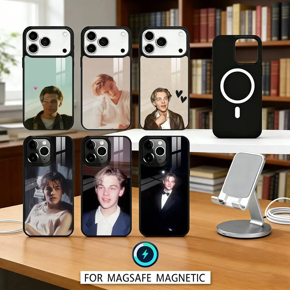 

L-Leonardo D-DiCaprio 90s Retro Style Phone Case Magnetic For iPhone17 16 15 14 13 12Pro Max For Magsafe Wireless Charging Cover