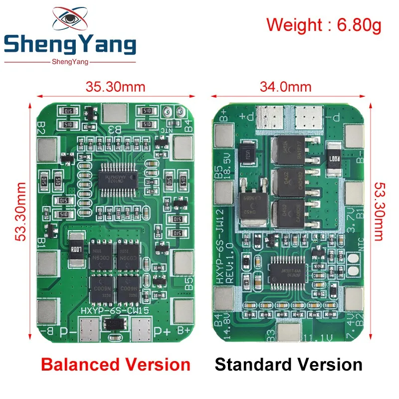 Tzt 6S 22.2V 25.2V 14A 20A 18650 Li-Ion Lithium Batterij Oplader Bescherming Boord Met Gebalanceerde Pcb Bms 6 Pack Cellen Module